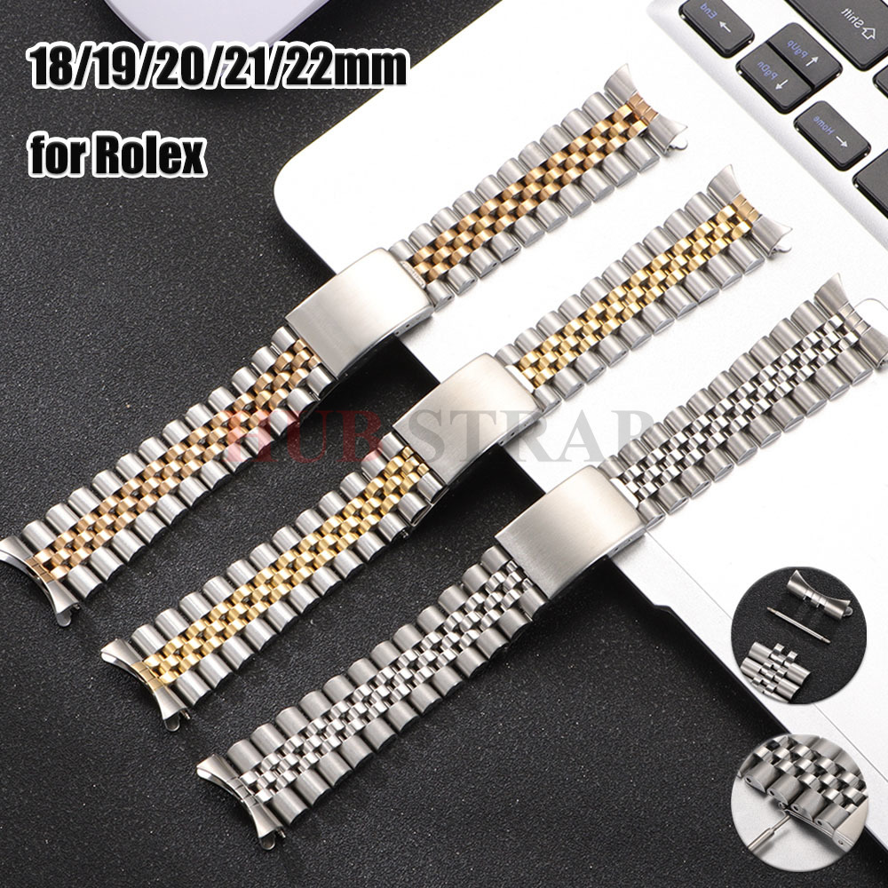 Solid Stainless Steel Watch Bracelet Jubilee - Solido cinturino in acciaio inossidabile 18mm