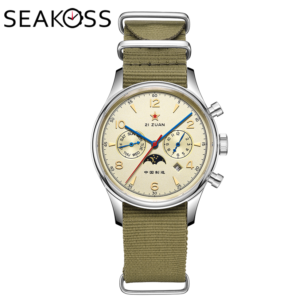 Chronograph Mechanical Watch Seagull 1963 - Orologio da Polso Automatico Meccanico da