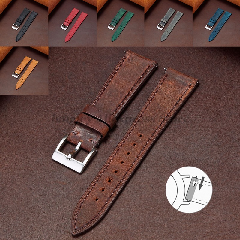 Leather Watch Strap Quick Release 20Mm 22Mm - Cinturino per orologio in vera pelle