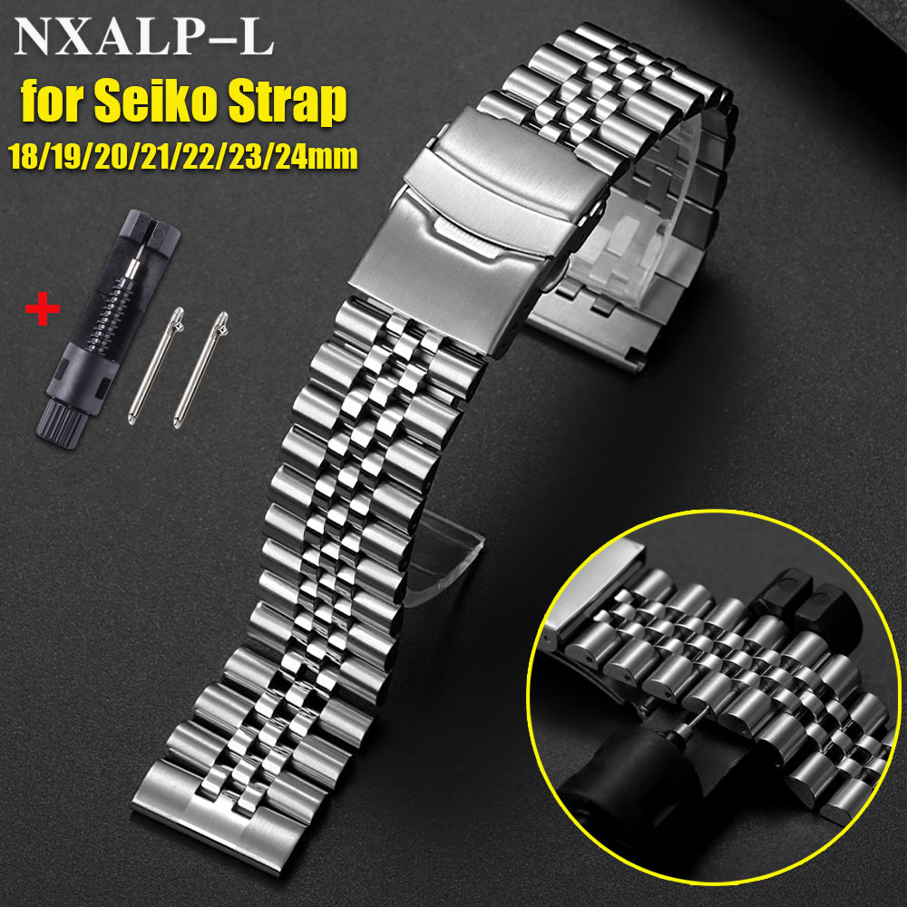 Solid Stainless Steel Watch Bracelet Jubilee - Cinturino in acciaio inossidabile solido con