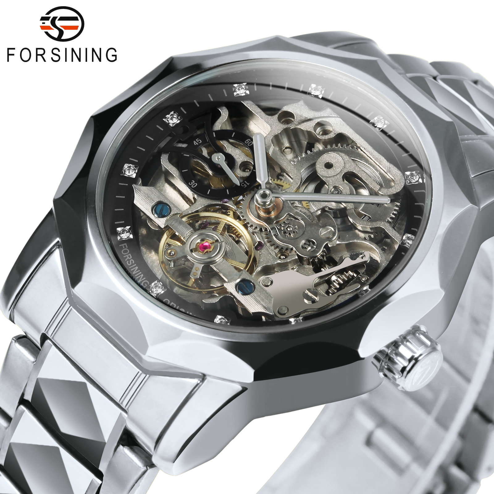 Skeleton Automatic Watch Luxury Tourbillon - Orologi da Uomo Forsining con Tourbillon,