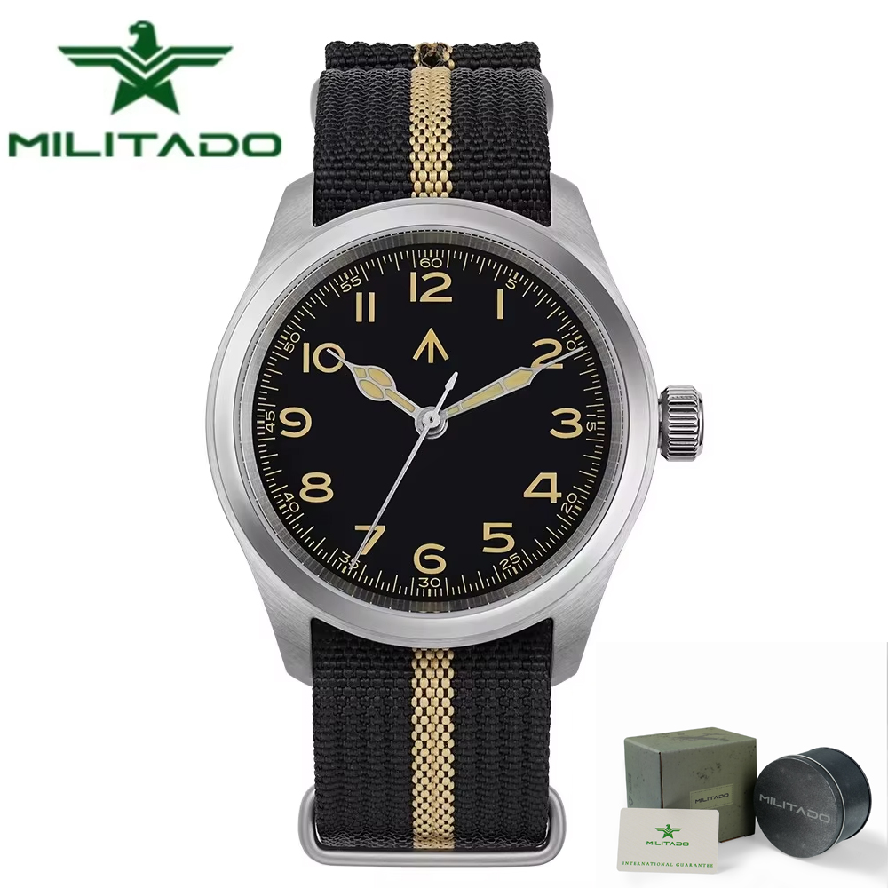 Sapphire Watch Crystal Double Domed - Militado ML08 Orologio 38mm Uomo VH31