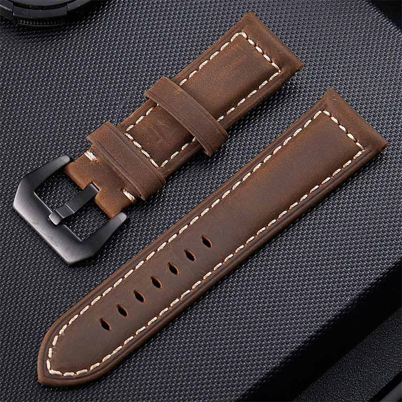 Leather Watch Strap Quick Release 20Mm 22Mm - 20mm 22mm 24mm 26mm Verde marrone