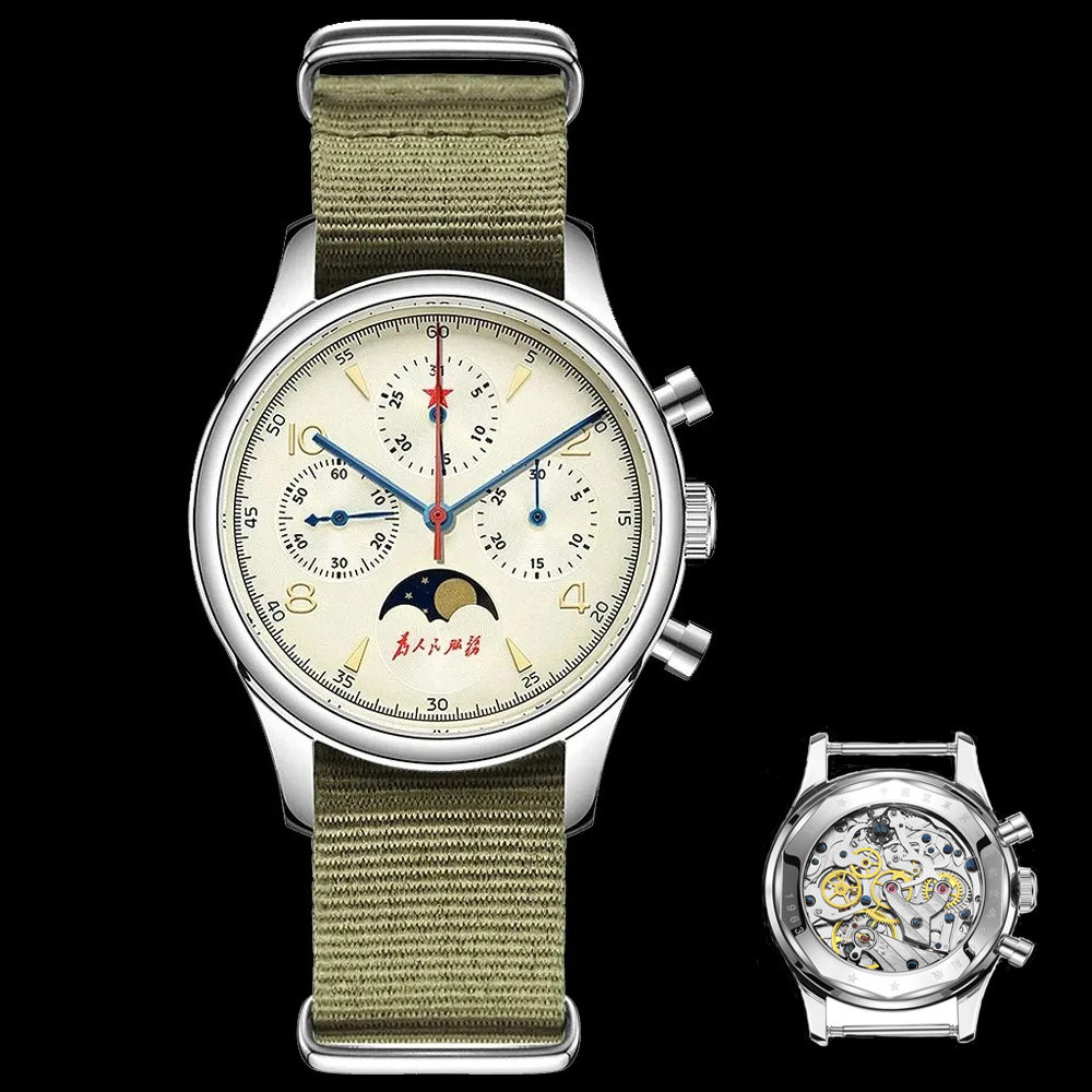 Chronograph Mechanical Watch Seagull 1963 - SEAKOSS 1963 Cronografo Zaffiro 40mm Pilota