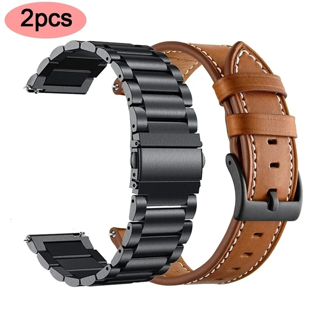 Leather Watch Strap Quick Release 20Mm 22Mm - Per Huawei Watch 5 4 3
