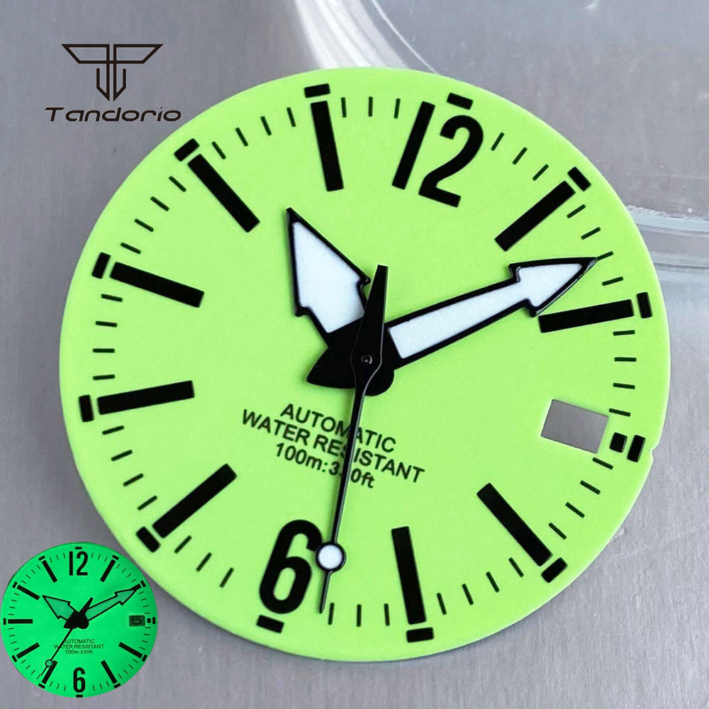 Watch Hands Set Luminous Replacement Nh35 - 29mm quadrante verde orologio quadrante pieno