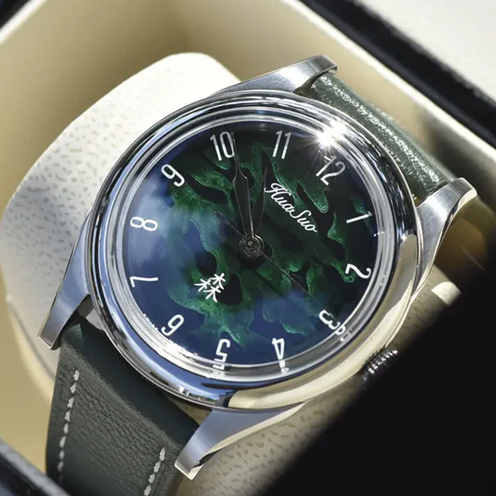 Sapphire Watch Crystal Double Domed - HUASUO 38mm quadrante laccato PT5000 orologio