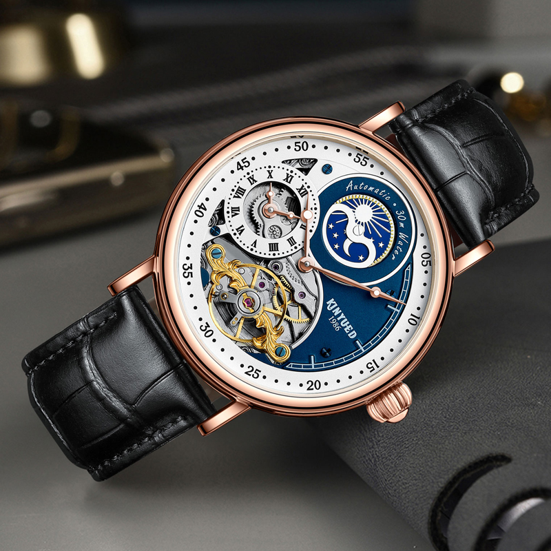 KINYUED Orologio da uomo di lu - Skeleton Automatic Watch Luxury Tourbillon recensione e prezzo