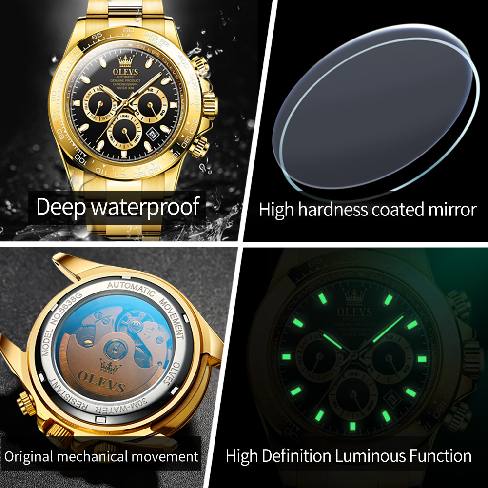 OLEVS 6638 Orologi da uomo Tou - Skeleton Automatic Watch Luxury Tourbillon recensione e prezzo