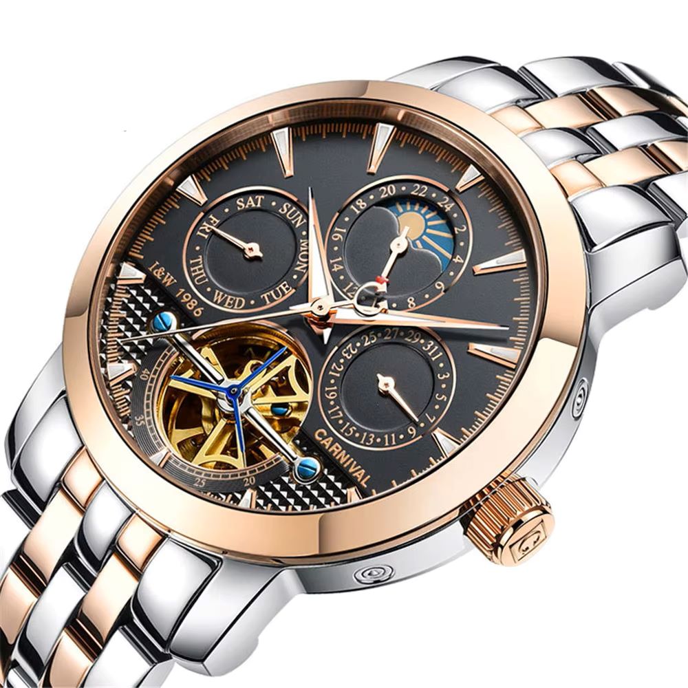 CARNEVALE Top Brand Orologi in - Skeleton Automatic Watch Luxury Tourbillon recensione e prezzo