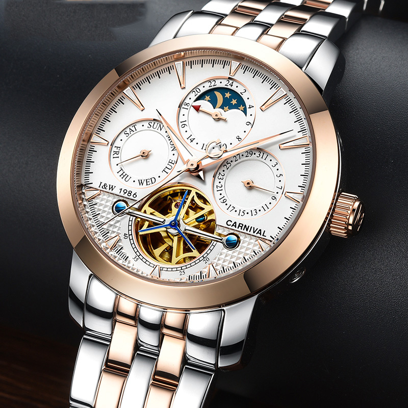CARNEVALE Top Brand Orologi in - Skeleton Automatic Watch Luxury Tourbillon recensione e prezzo