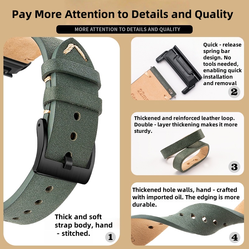 Cinturino per orologio in vera - Leather Watch Strap Quick Release 20Mm 22Mm recensione e prezzo