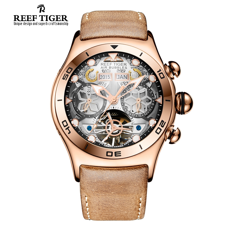 Reef Tiger/rt per orologio da  - Skeleton Automatic Watch Luxury Tourbillon recensione e prezzo