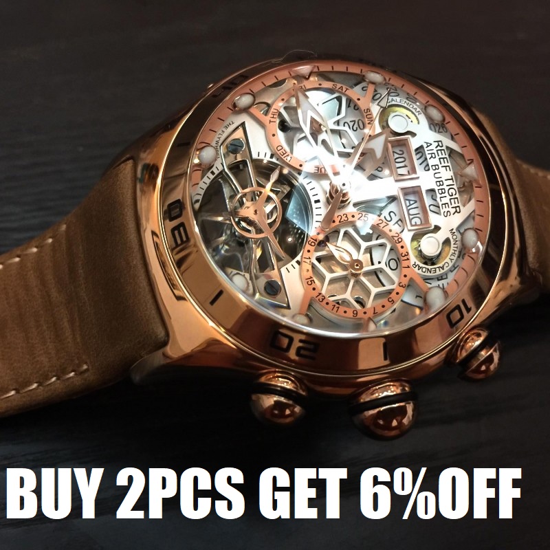 Reef Tiger/rt per orologio da  - Skeleton Automatic Watch Luxury Tourbillon recensione e prezzo